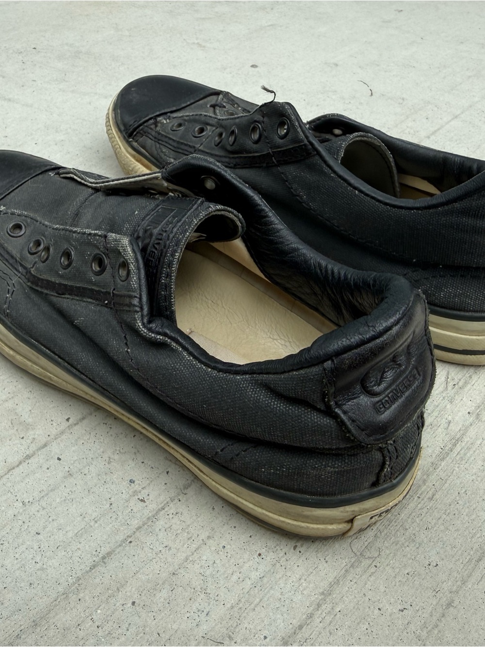 Converse x John Varvatos Black Low-Top Canvas Sneakers